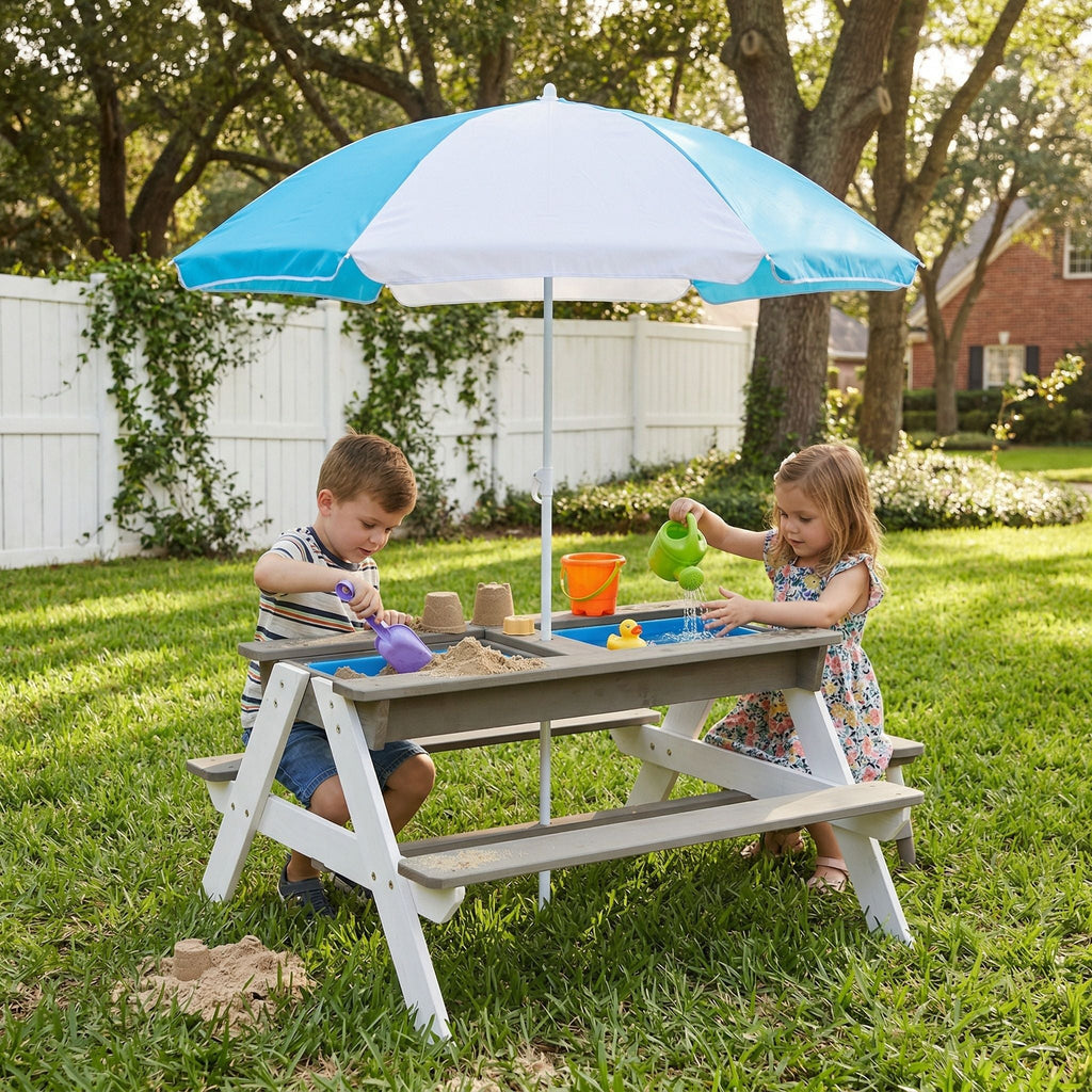 Kids Picnic Table with Sand and Water Table Conversion - Cedar Outdoor Table