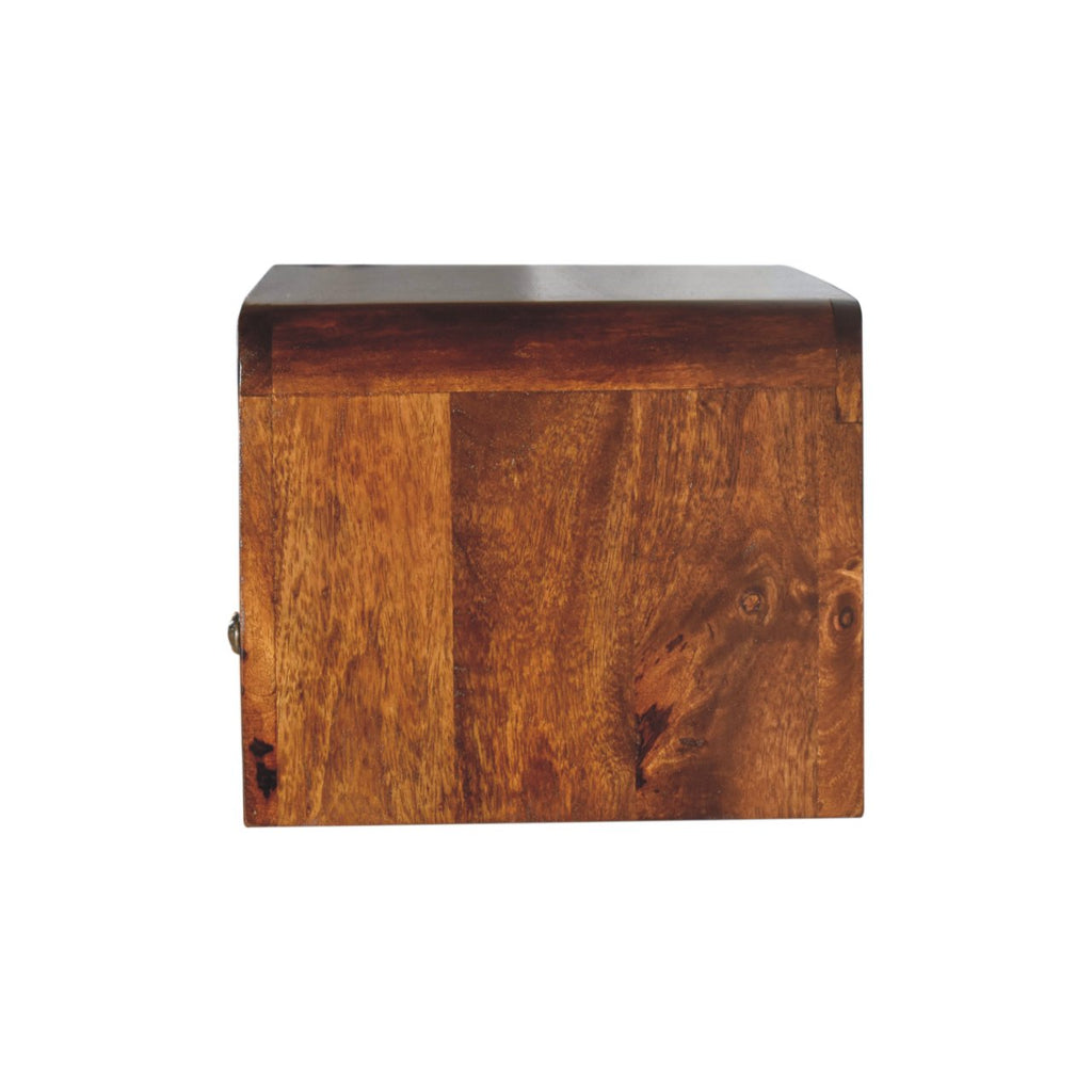 Chunky Chestnut Floating Bedside Nightstand with Drawer and Shelf - Chestnut
