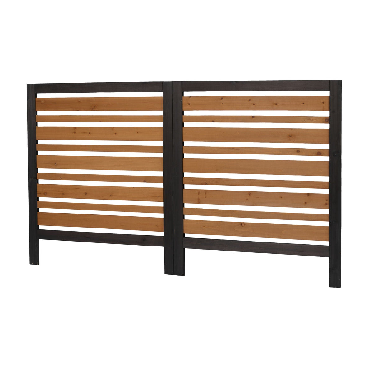 Outdoor Air Conditioner Fence Screen with Slatted Airflow - Light Brown