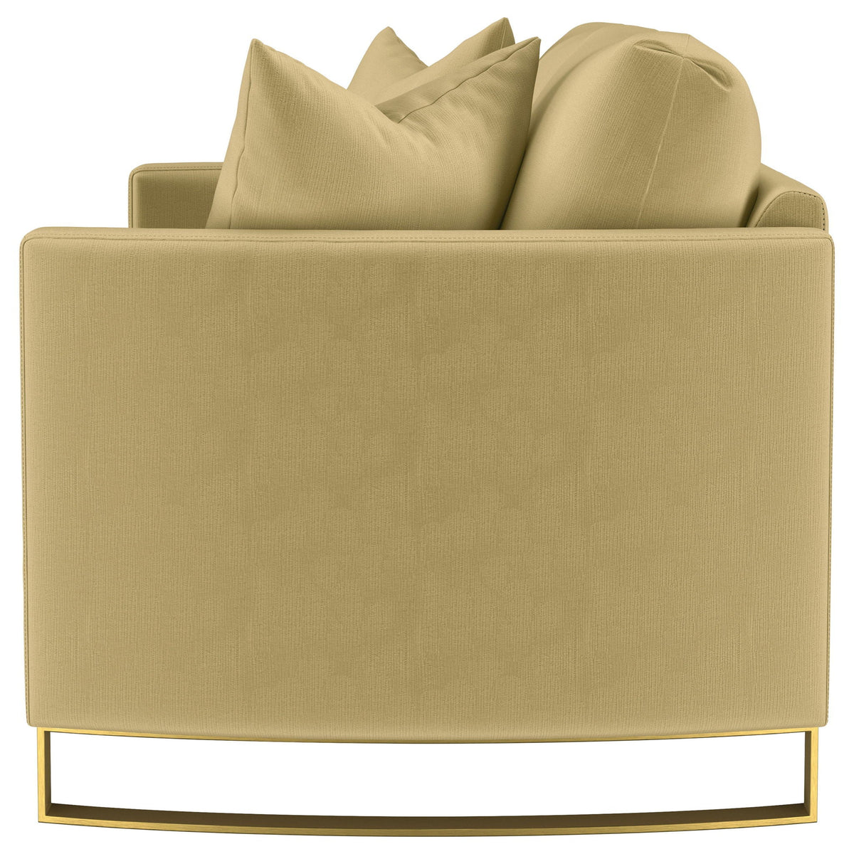 Corliss Upholstered Curved Track Arm Loveseat Camel