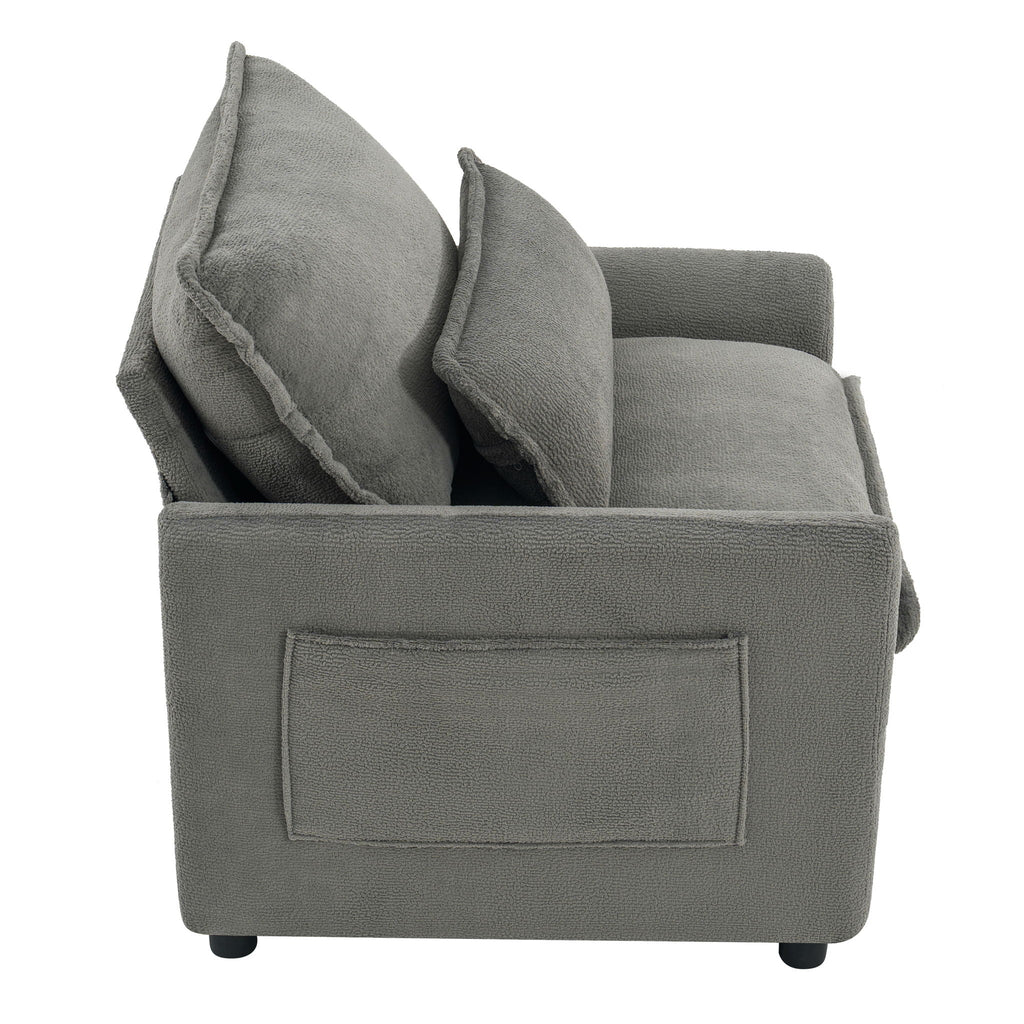Modern Single Seat Accent Chair with Side Storage Pockets - Multiple Colors