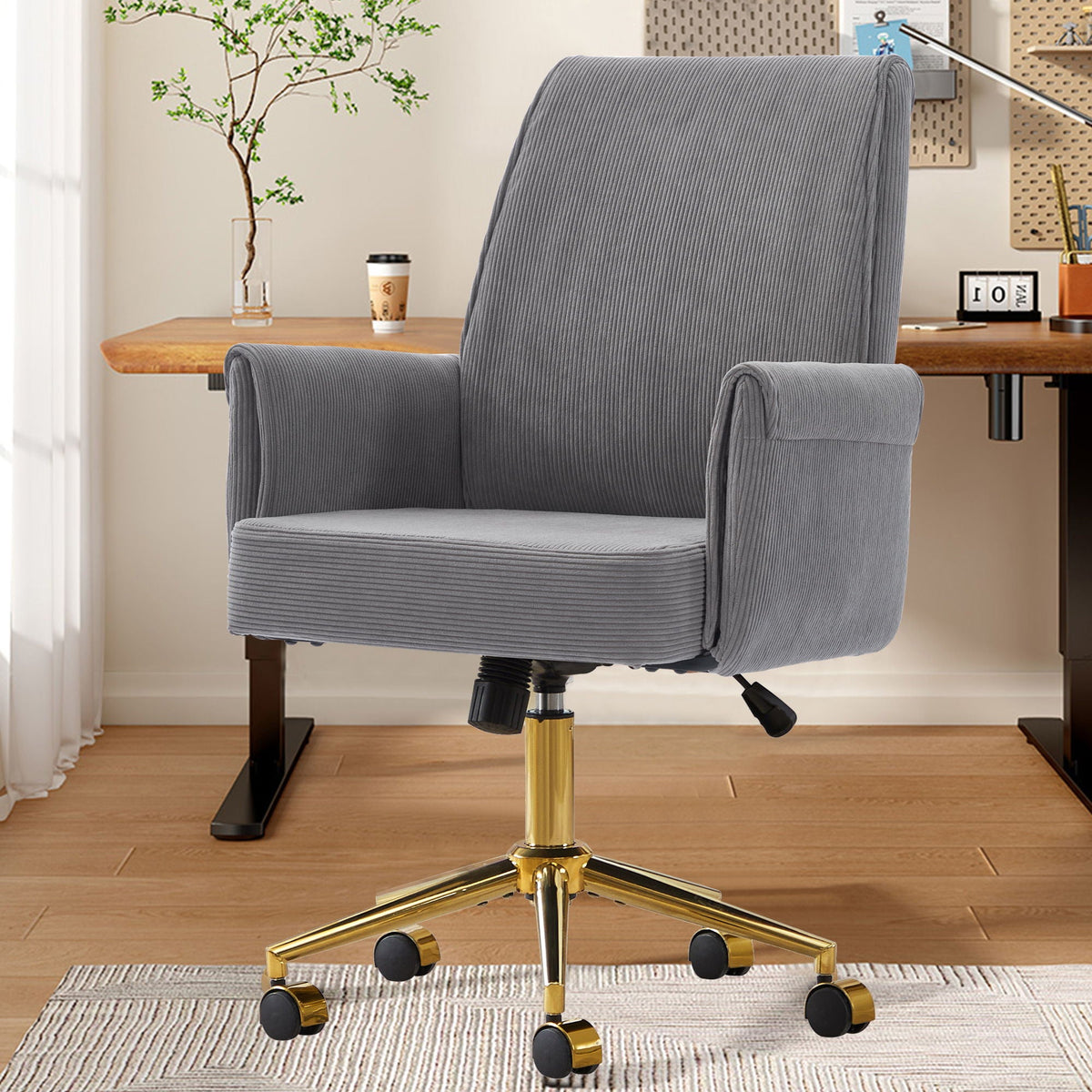 Ergonomic Mid Back Office Chair with Memory Foam Cushion - Multiple Colors