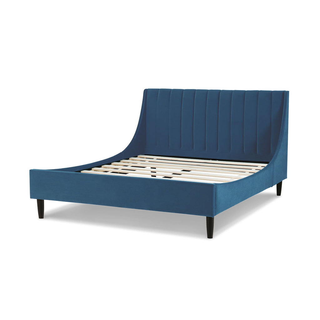 Vertical Tufted Modern Headboard Platform Bed Set with Upholstered Finish - Multiple Colors
