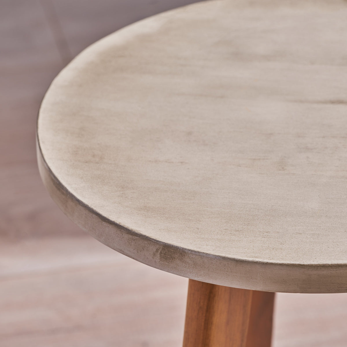 Acacia Wood Marina Side Table with Tripod Base - Gray or Light Gray