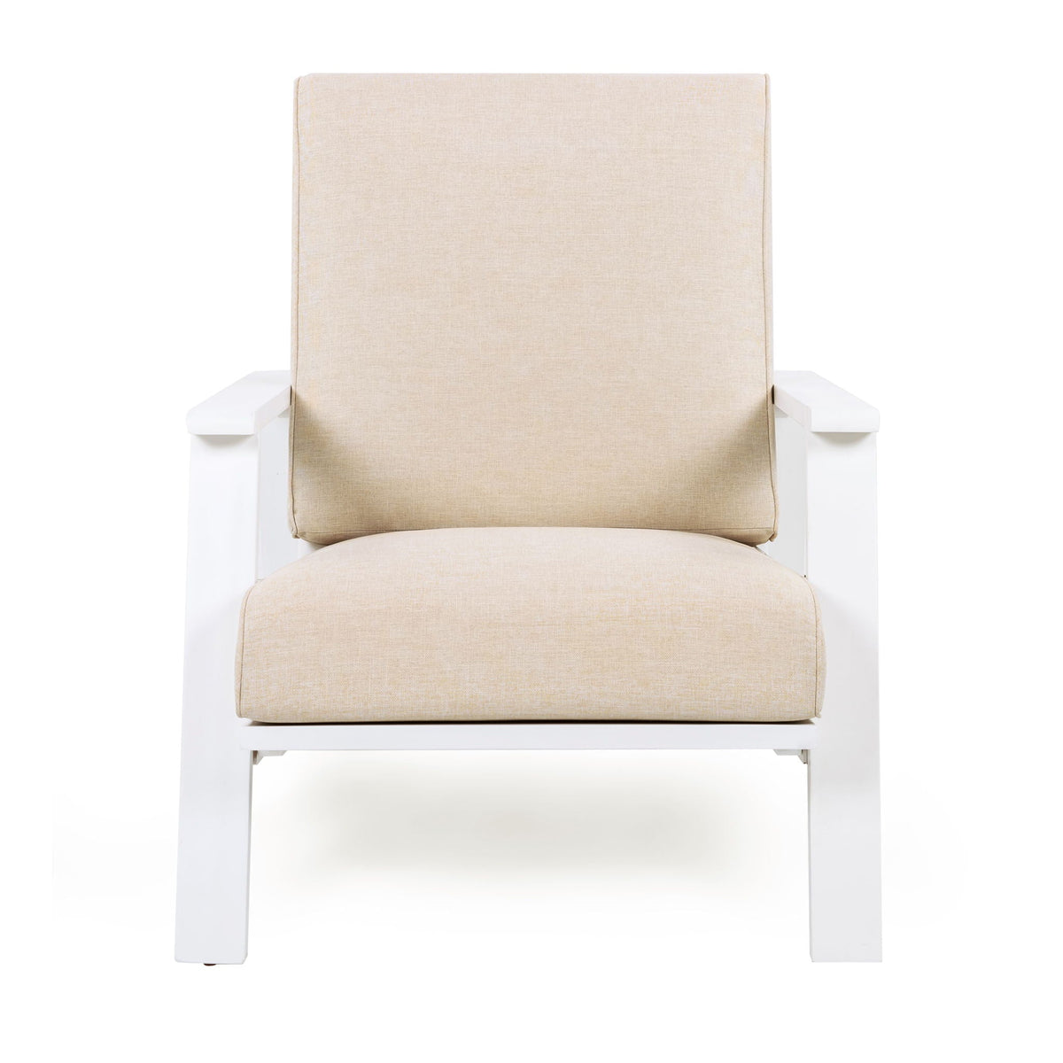 Outdoor Patio Lounge Chair Set of 2 with Cushions - White or Light Brown