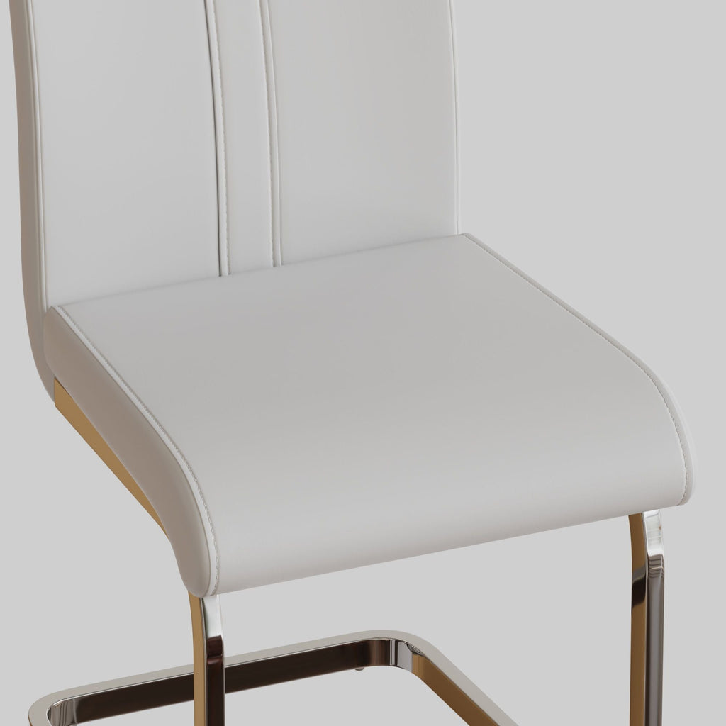 Modern Dining Chairs with Padded Seat and High Back - Black, White, or Dark Gray