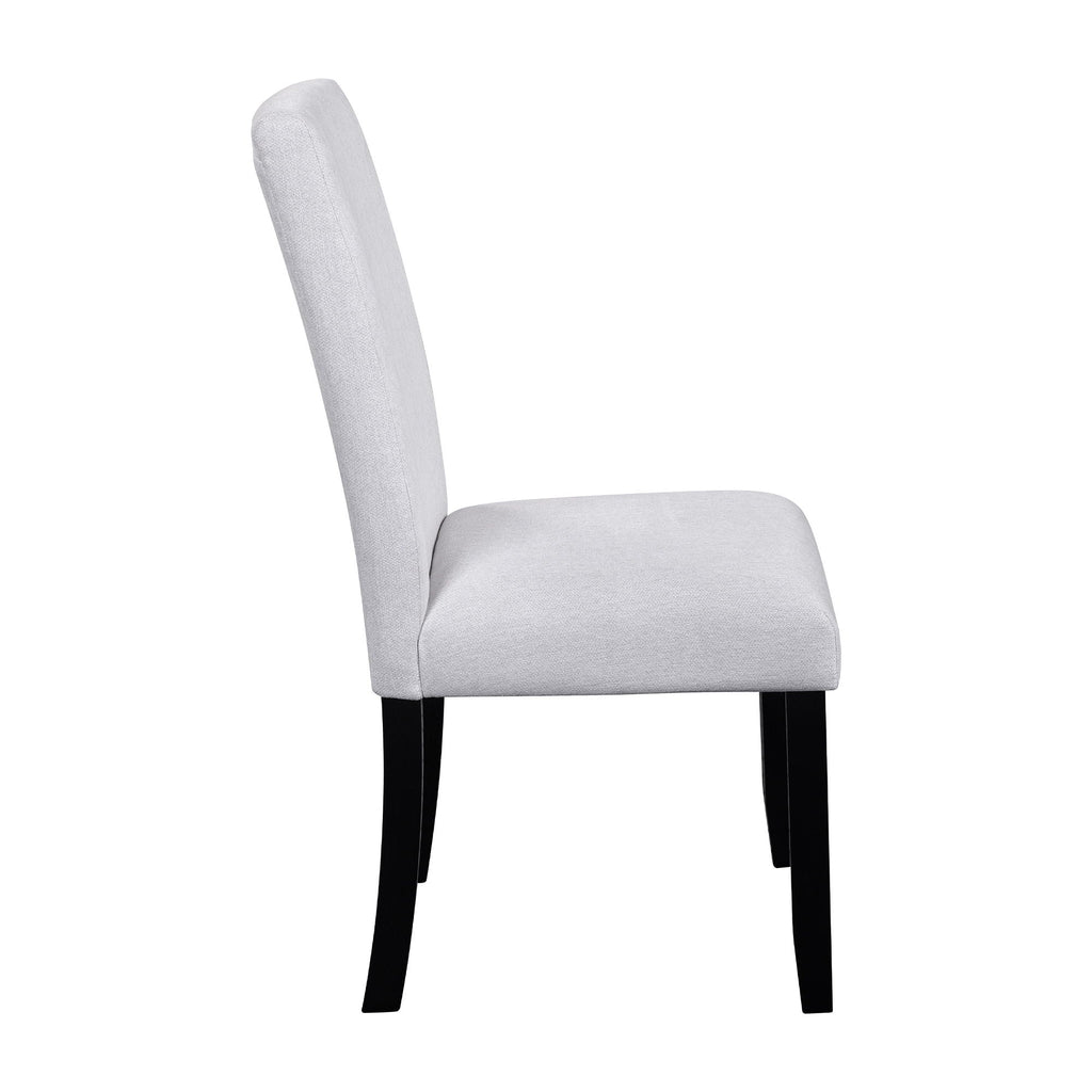 5 Piece Round Dining Table Set with Upholstered Chairs - Black or White