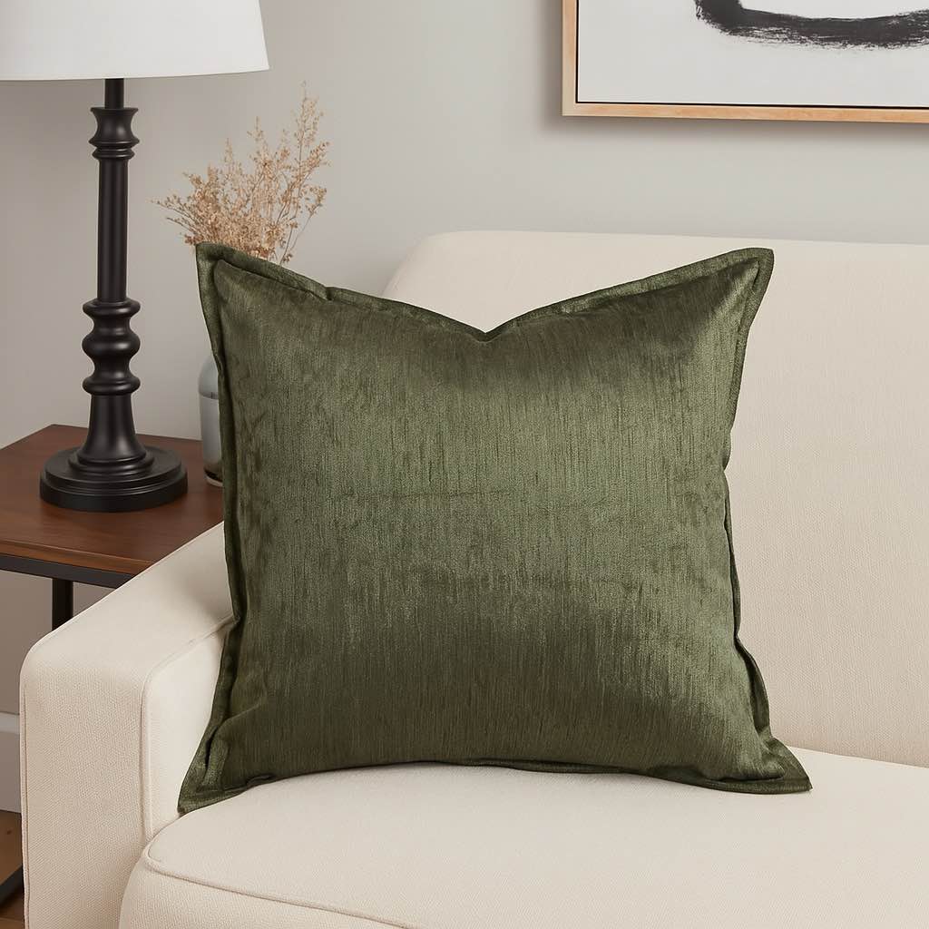 Velvet Throw Pillow with Supportive Fill - Deep Forest Green