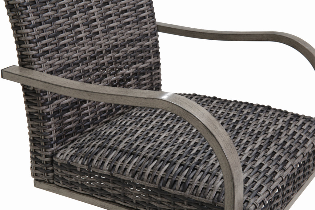 2PC Outdoor Dining Chair with Hand-Painted Frame and Cotton Seat - Brown White, Dark Grey