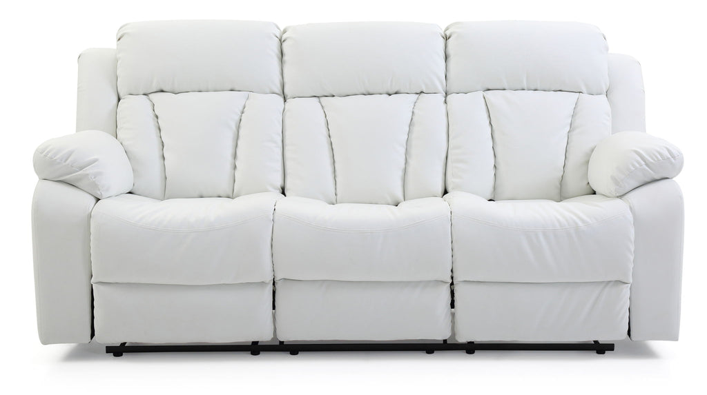 Elegant Reclining Sofa with Sturdy Construction - White, Black, Dark Brown