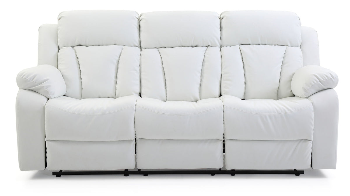 Elegant Reclining Sofa with Sturdy Construction - White, Black, Dark Brown