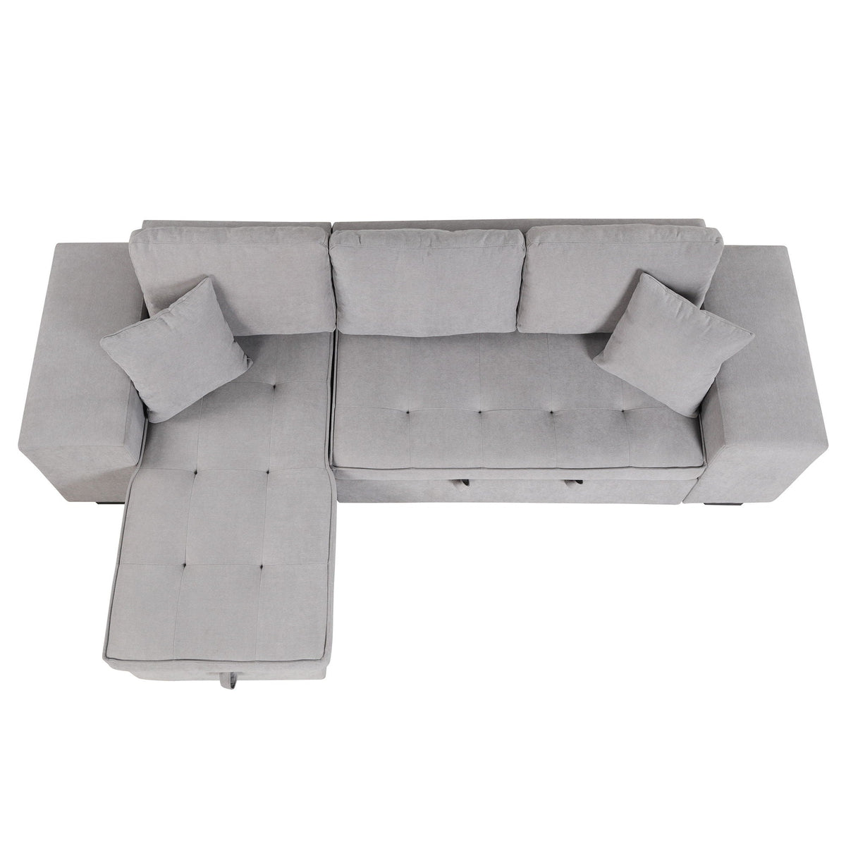 Reversible L-Shape Sleeper Sectional Sofa with Storage Chaise and 2 Stools - Multiple Colors