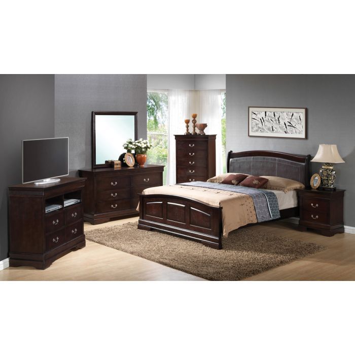 Elegantly Crafted Panel Sleigh Bed with Upholstered Panels - Multiple Colors
