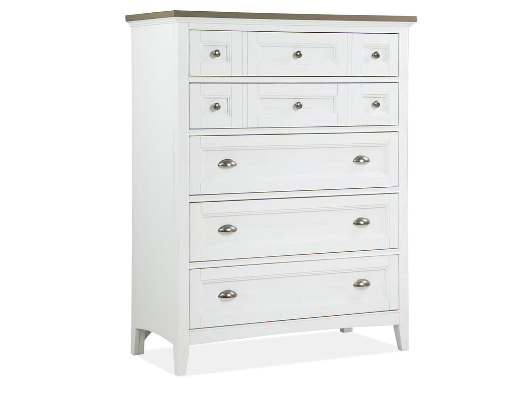 Heron Cove - Two Tone Drawer Chest - Chalk White And Dovetail Gray