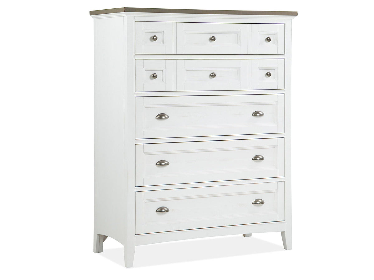 Heron Cove - Two Tone Drawer Chest - Chalk White And Dovetail Gray