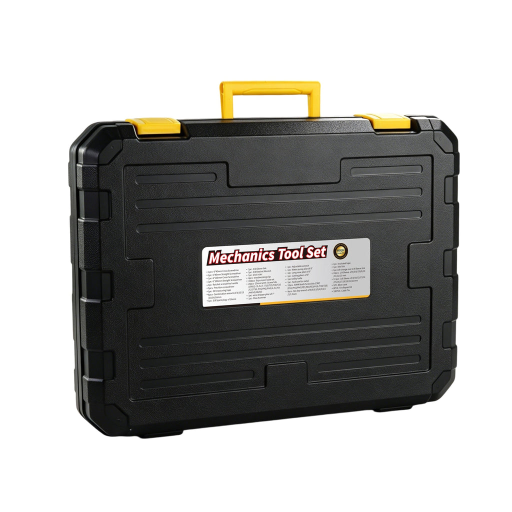 266-Piece Mechanics Tool Set with Durable Storage Case - Black, Yellow