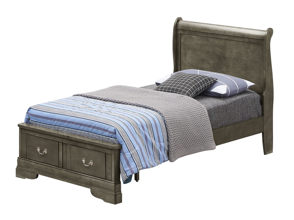Upholstered Panel Sleigh Storage Bed with Dove Tail Drawers - Multiple Colors