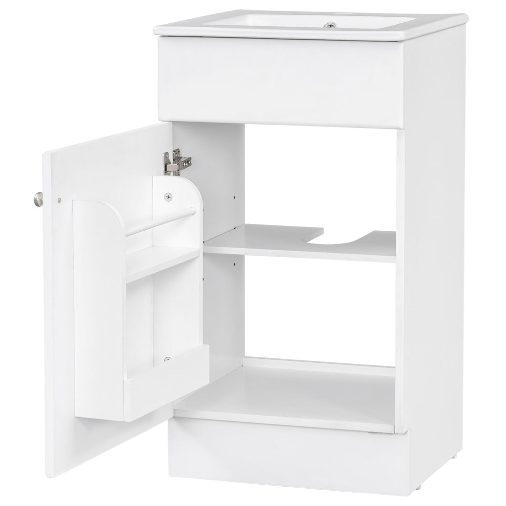 Bathroom Vanity with Sink and Adjustable Shelf - Multiple Colors