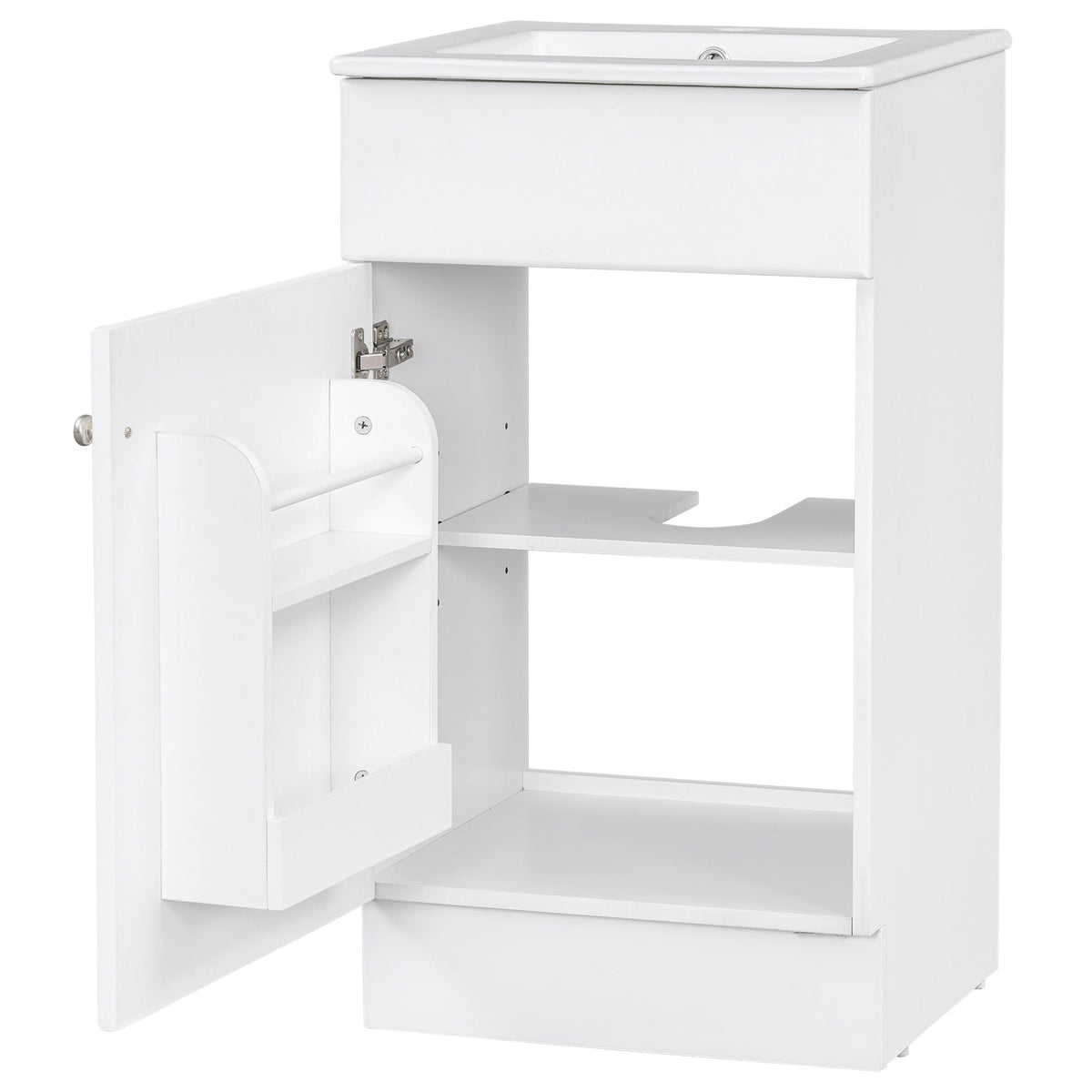 Bathroom Vanity with Sink and Adjustable Shelf - Multiple Colors