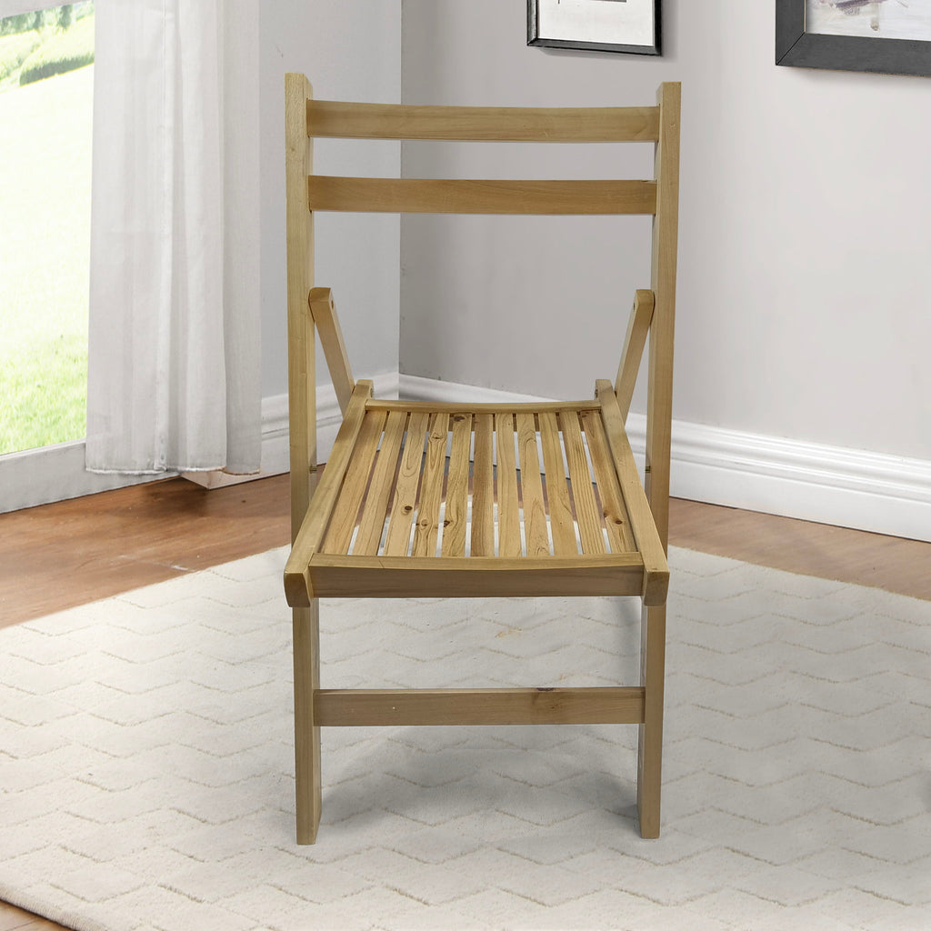 Folding Special Event Chair Set of 4 with Solid Wood Construction - White