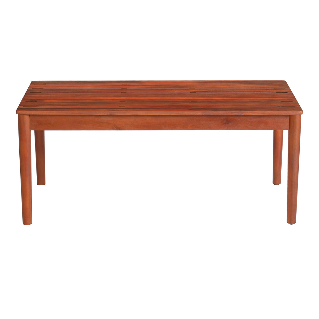 Acacia Wood Outdoor Coffee Table with Rustic Design - Natural