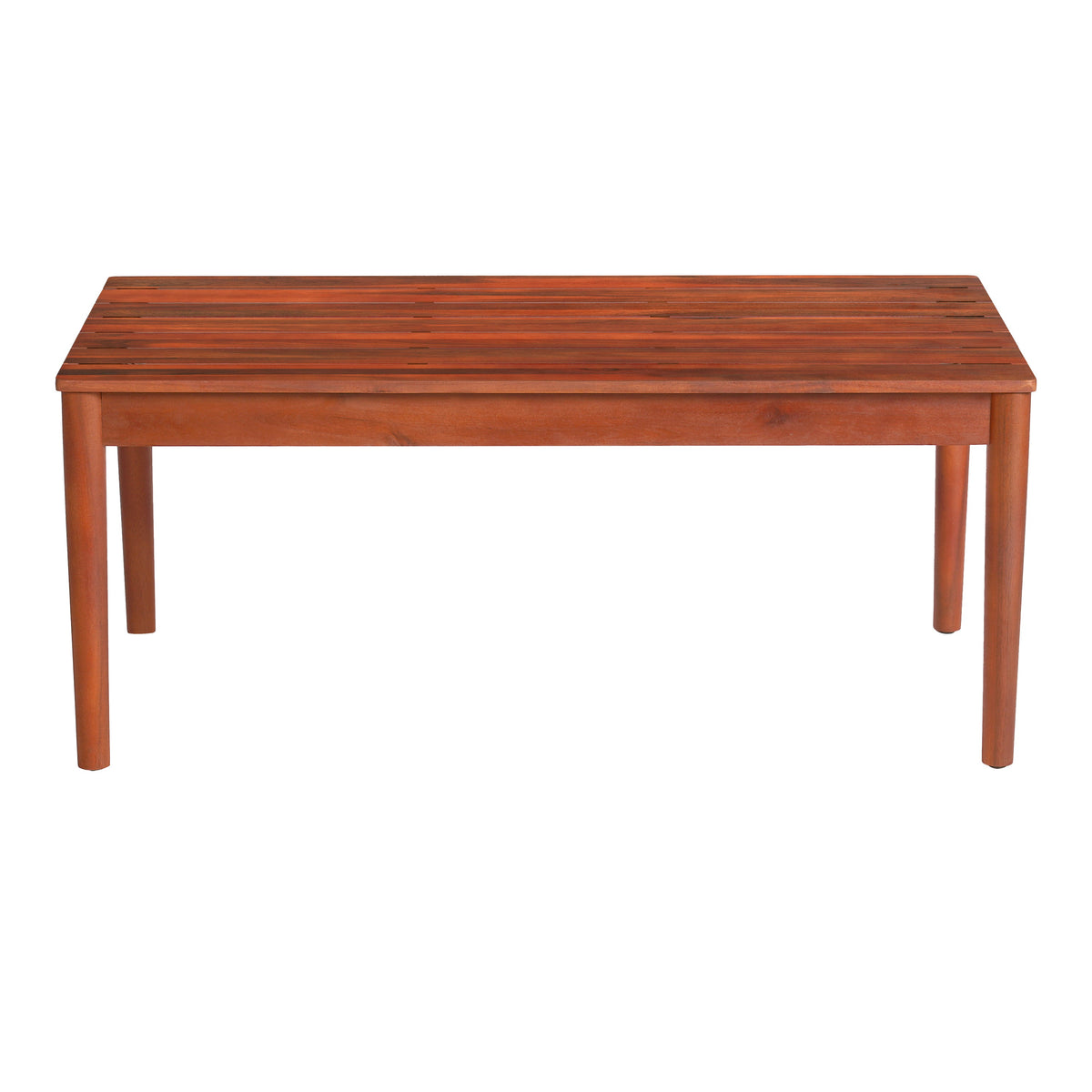 Acacia Wood Outdoor Coffee Table with Rustic Design - Natural