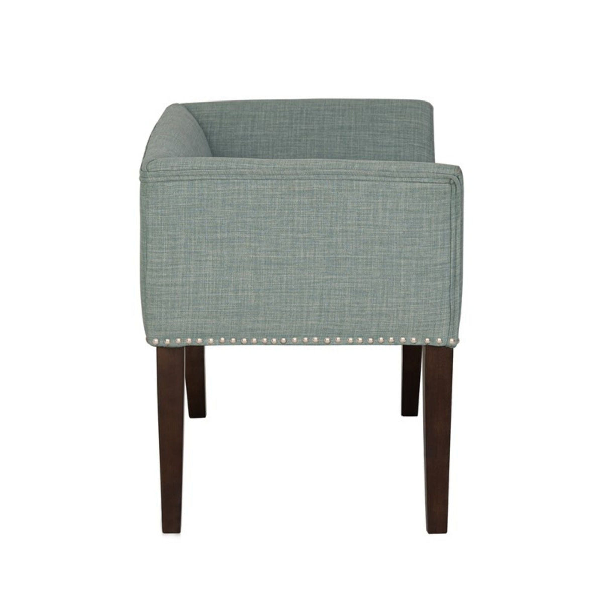 Welburn Upholstered Bench with Low Back and Flared Arms - Blue, Light Blue, or Beige