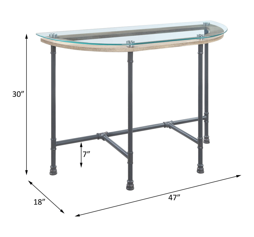 Brantley Clear Glass & Sandy Table with Tempered Glass Top - Clear/Sandy