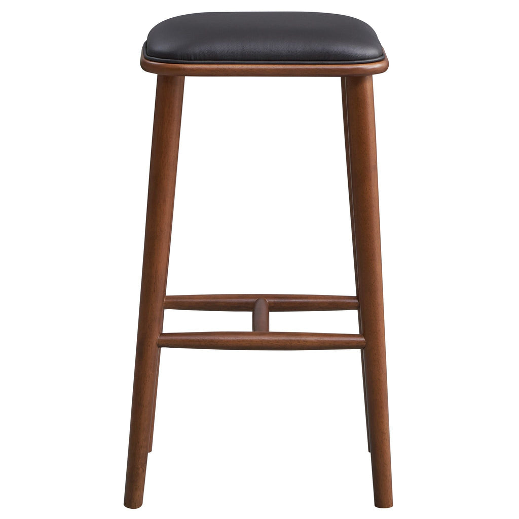Stylish Design Bar Height Stool with Upholstered Seat - Black or Light Brown
