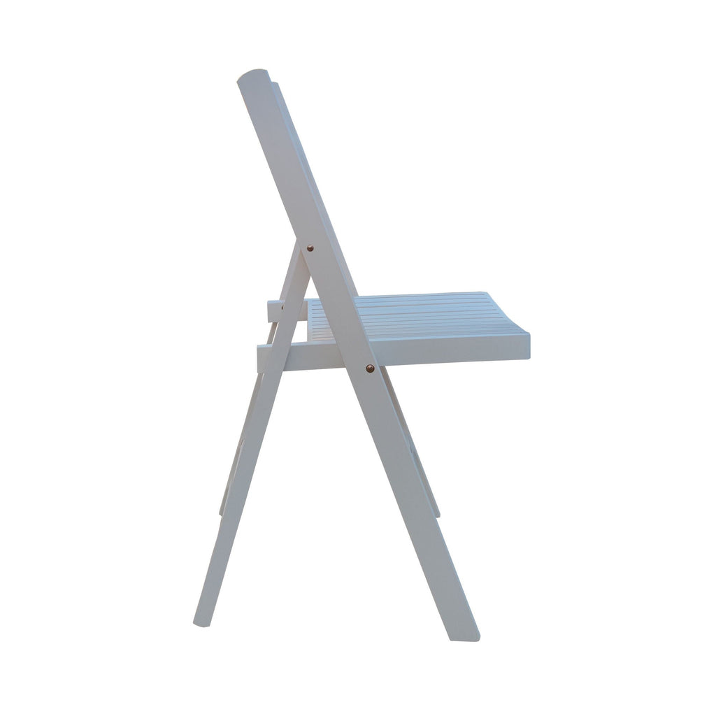 Folding Special Event Chair Set of 4 with Solid Wood Construction - White