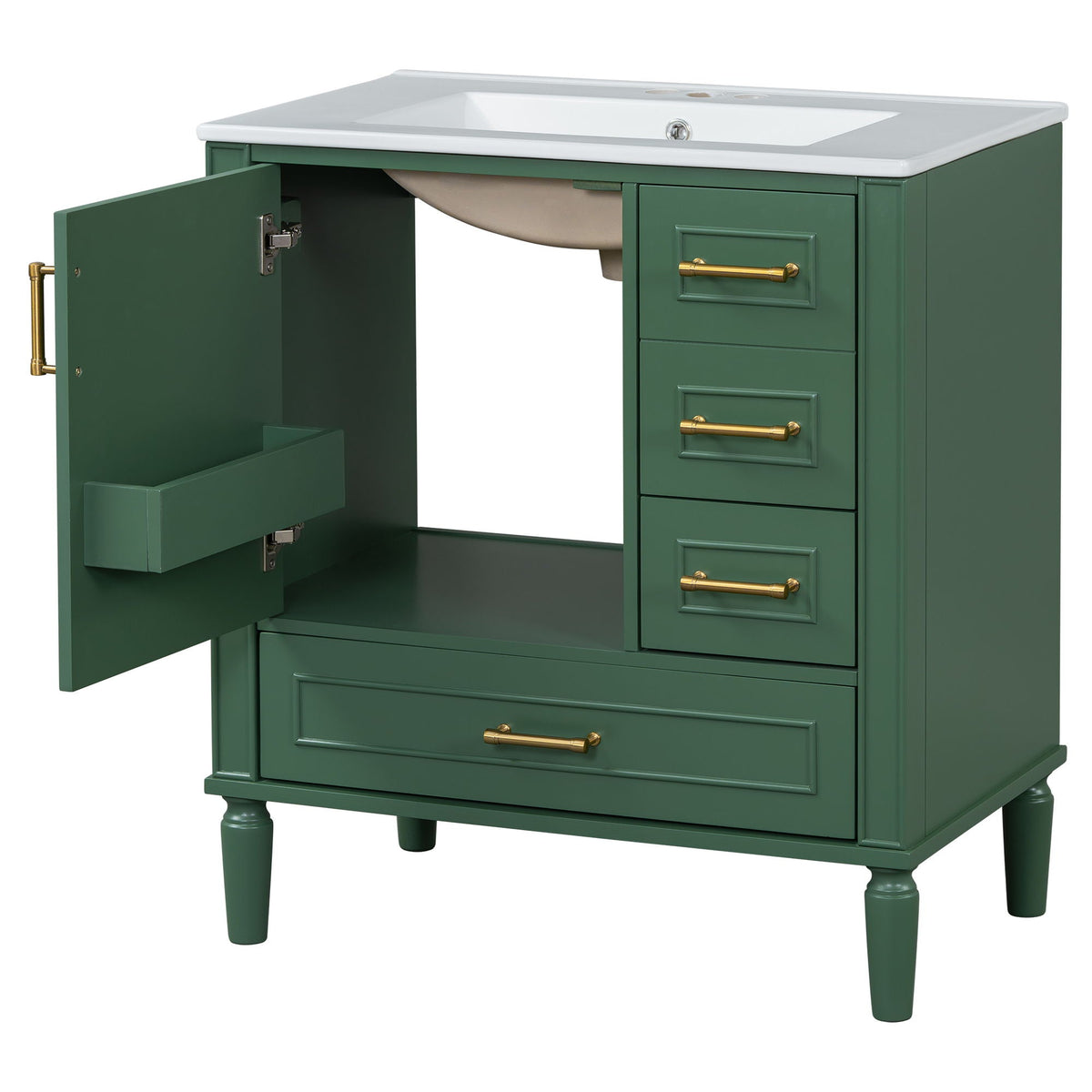 Traditional Bathroom Vanity Set with Soft Close Doors - Multiple Colors