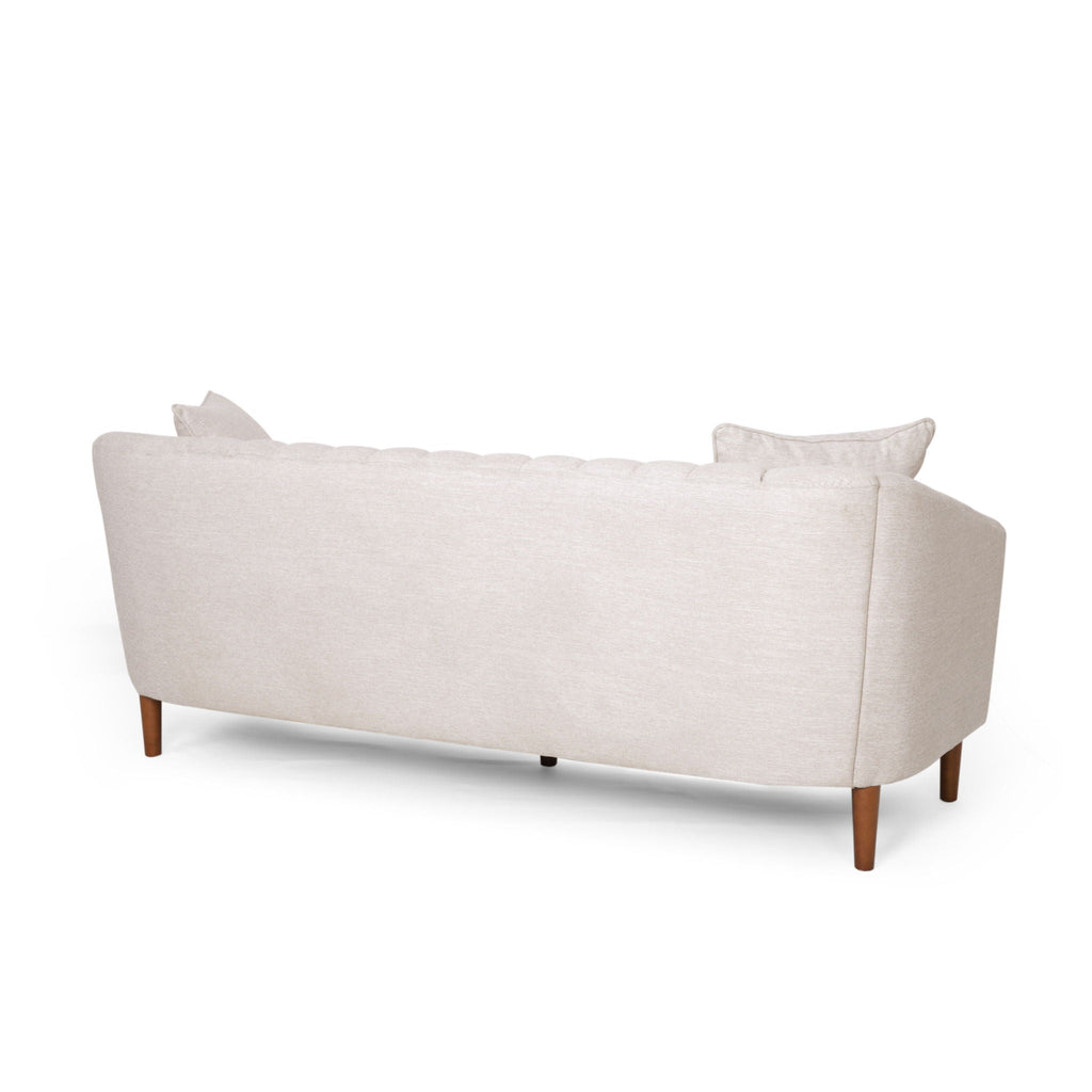 Contemporary 3 Seater Sofa with Button Tufted Accents - Dark Green or Beige