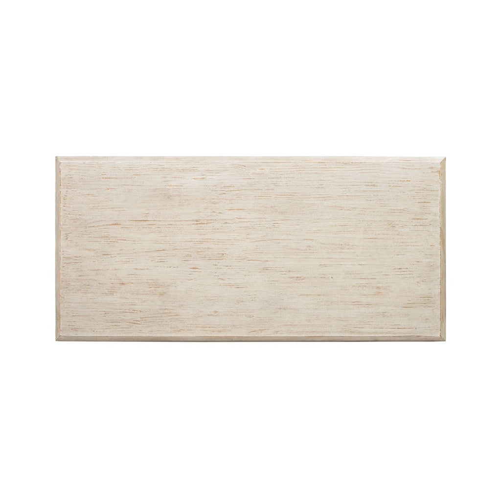 Geometric Waterfall Console Table with Solid Wood Construction - White or Light Brown