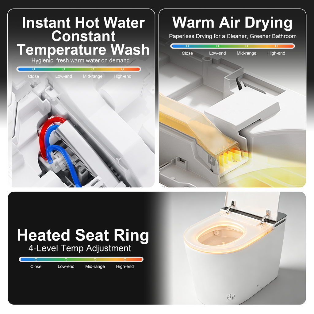 Intelligent All-In-One Toilet with High-Speed Drying - Porcelain