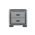 Upholstered Nightstand with LED Light - Dark Gray
