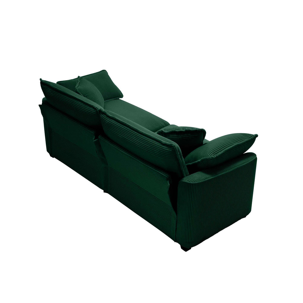 Modern Upholstered Deep Seating Loveseat with 4 Pillows - Multiple Colors