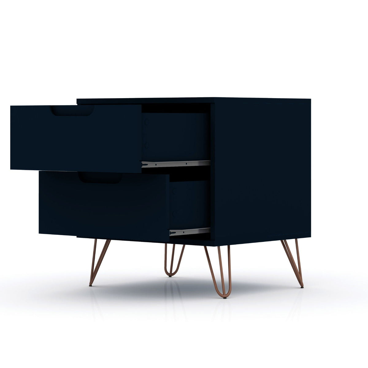 2 Drawer Nightstand with Durable Splayed Legs - Multiple Colors