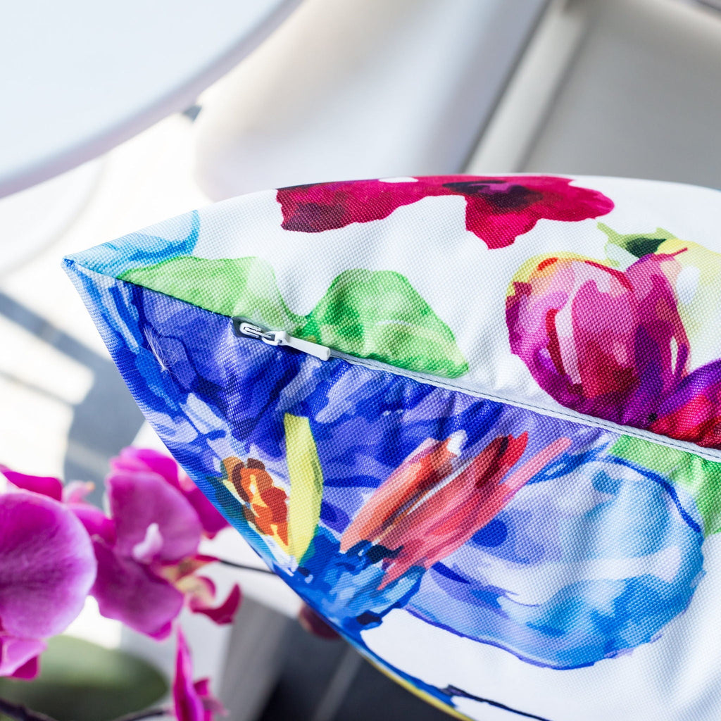 Tropical Parrot Accent Pillow with Solarium Fabric - Multicolor
