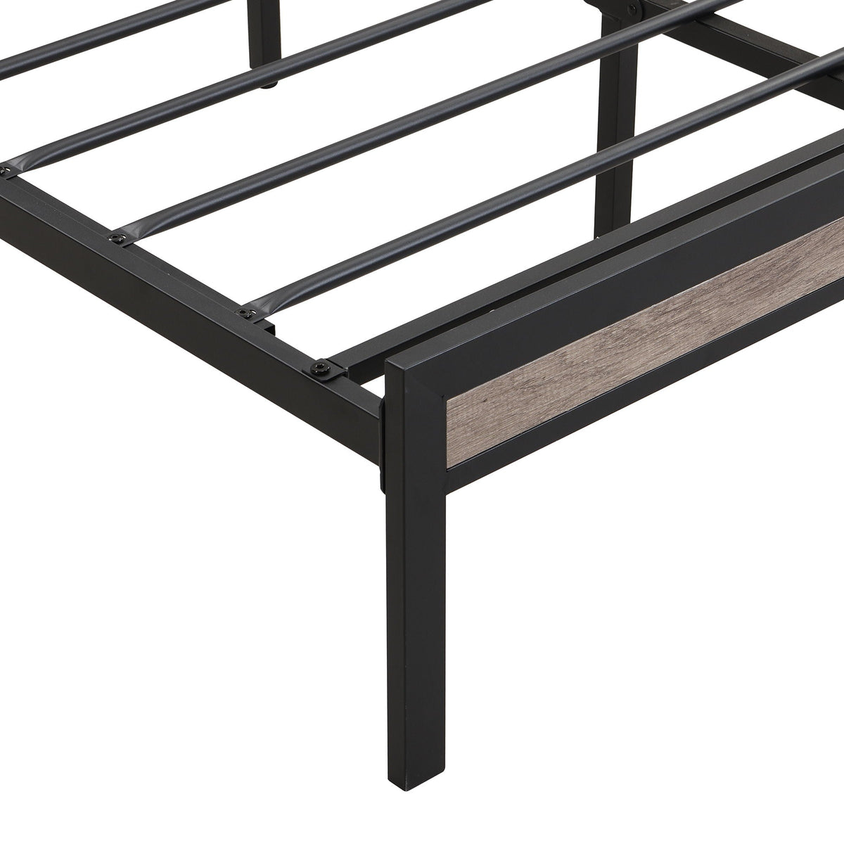 Modern Bed Frame with LED Lights and USB Charging - Light or Dark Brown
