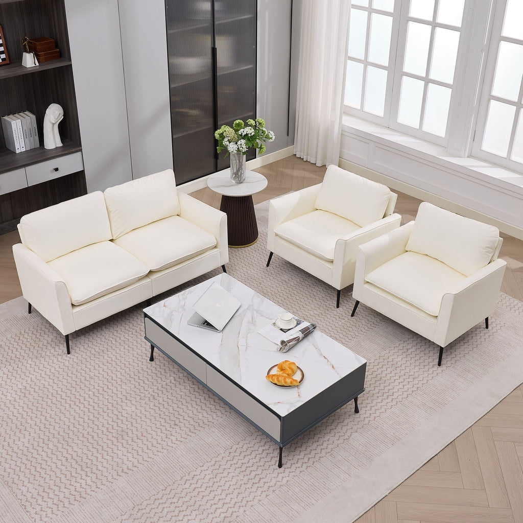 Upholstered Loveseat with Plush Headrest - Multiple Colors