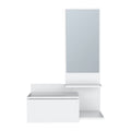 Lowell Floating Hallway Cabinet with Mirror and Storage - White or Black