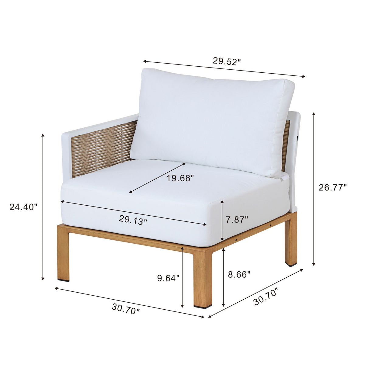 4 Piece Outdoor Conversation Set with Removable Cushions - White