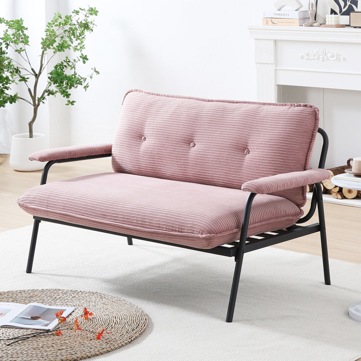 Modern Metal Frame Sofa with Sponge Filling - Beige