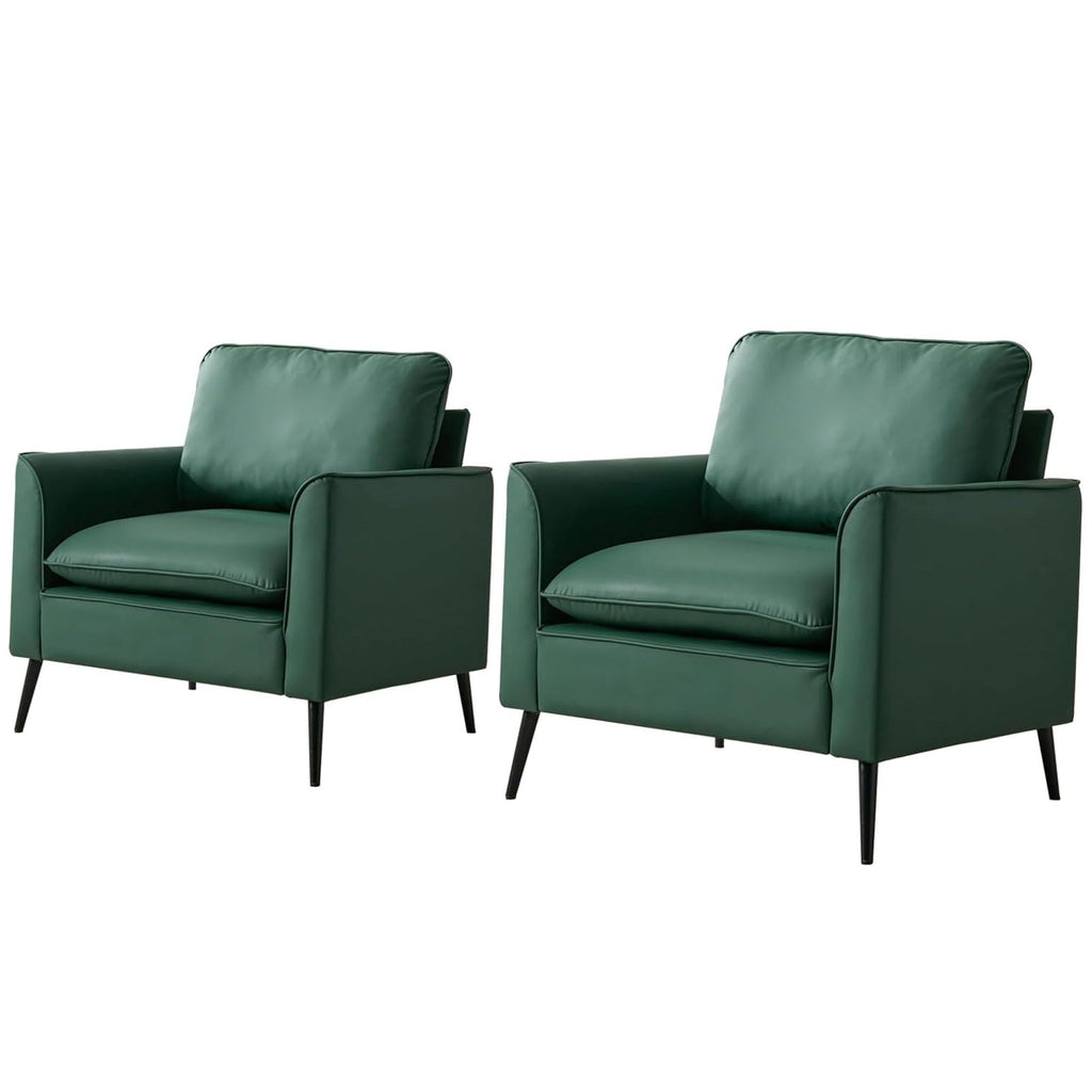 Nordic Retro Light Luxury Upholstered Sofa Chair Set of 2 with Cushions - Multiple Colors