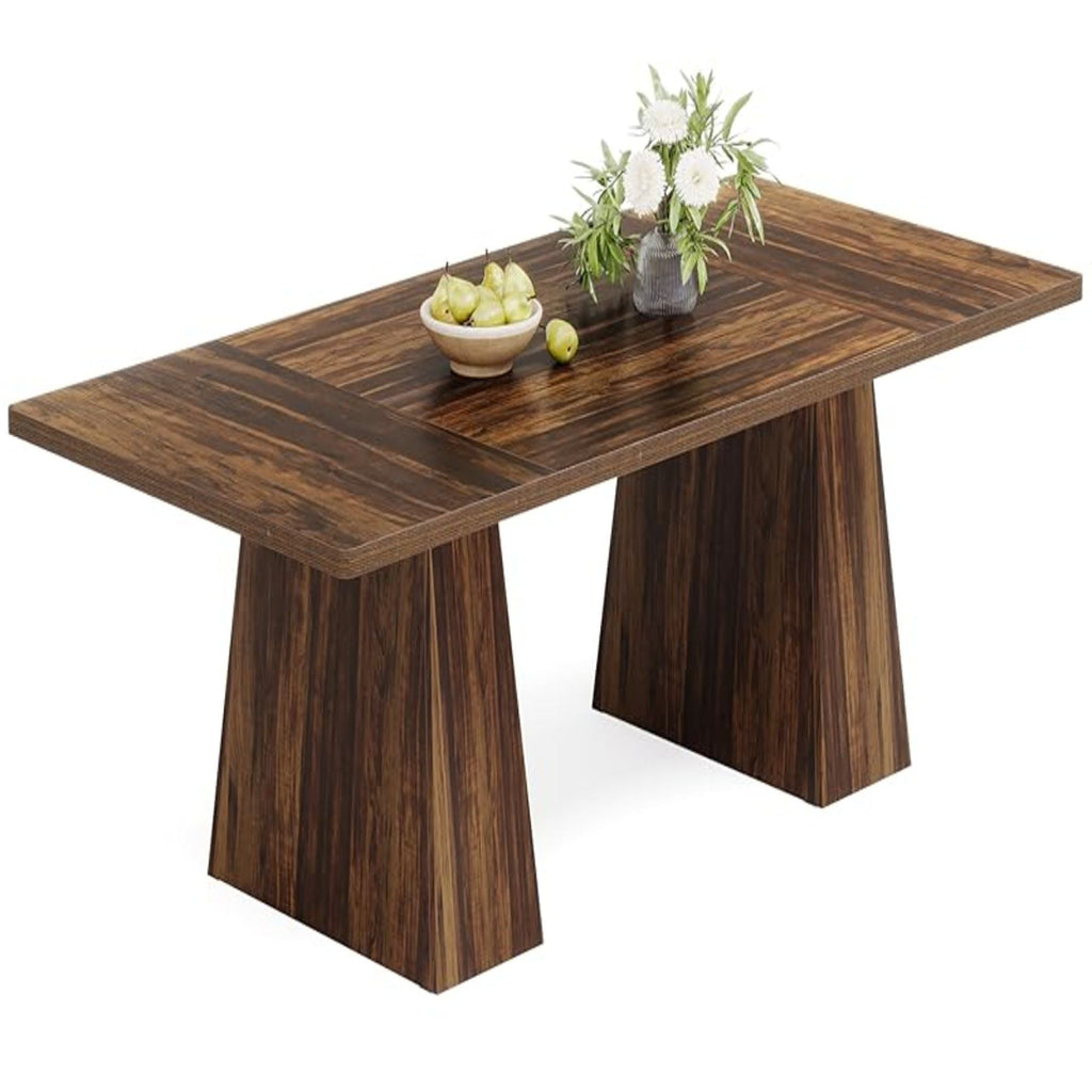 Double Pedestal Executive Desk with Spacious Work Surface - Dark Brown or Black