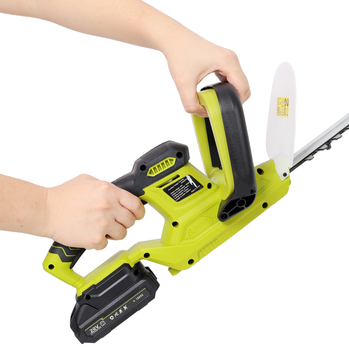 21V DC Hedge Trimmer with Dual-Action Blades – 36.6" Wide Cutting