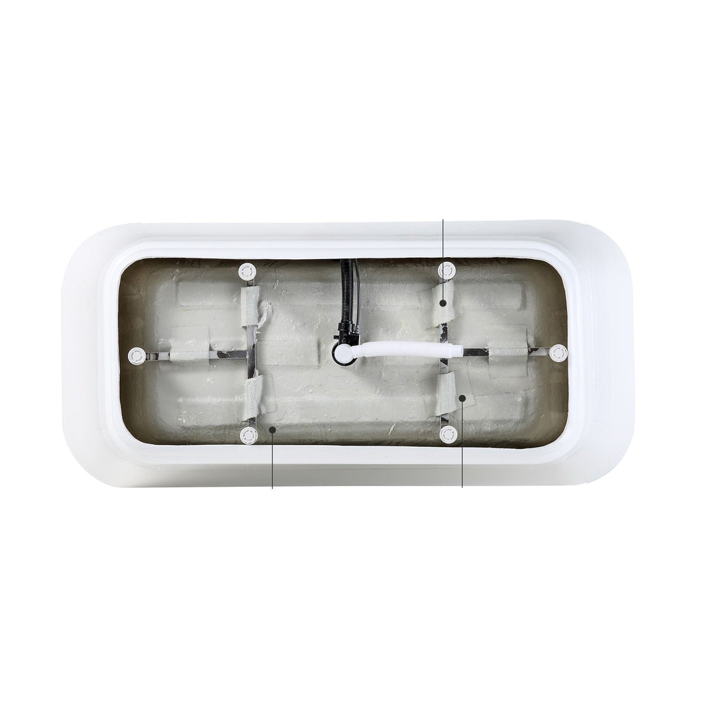 Glossy Freestanding Bathtub with Pop Up Drain - White