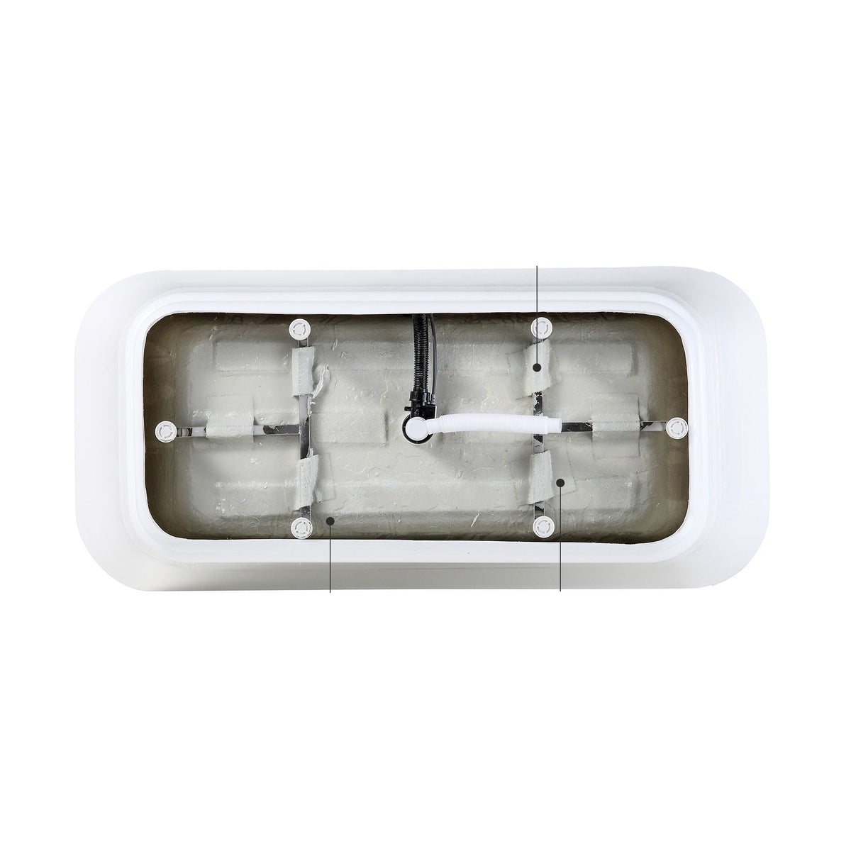 Glossy Freestanding Bathtub with Pop Up Drain - White