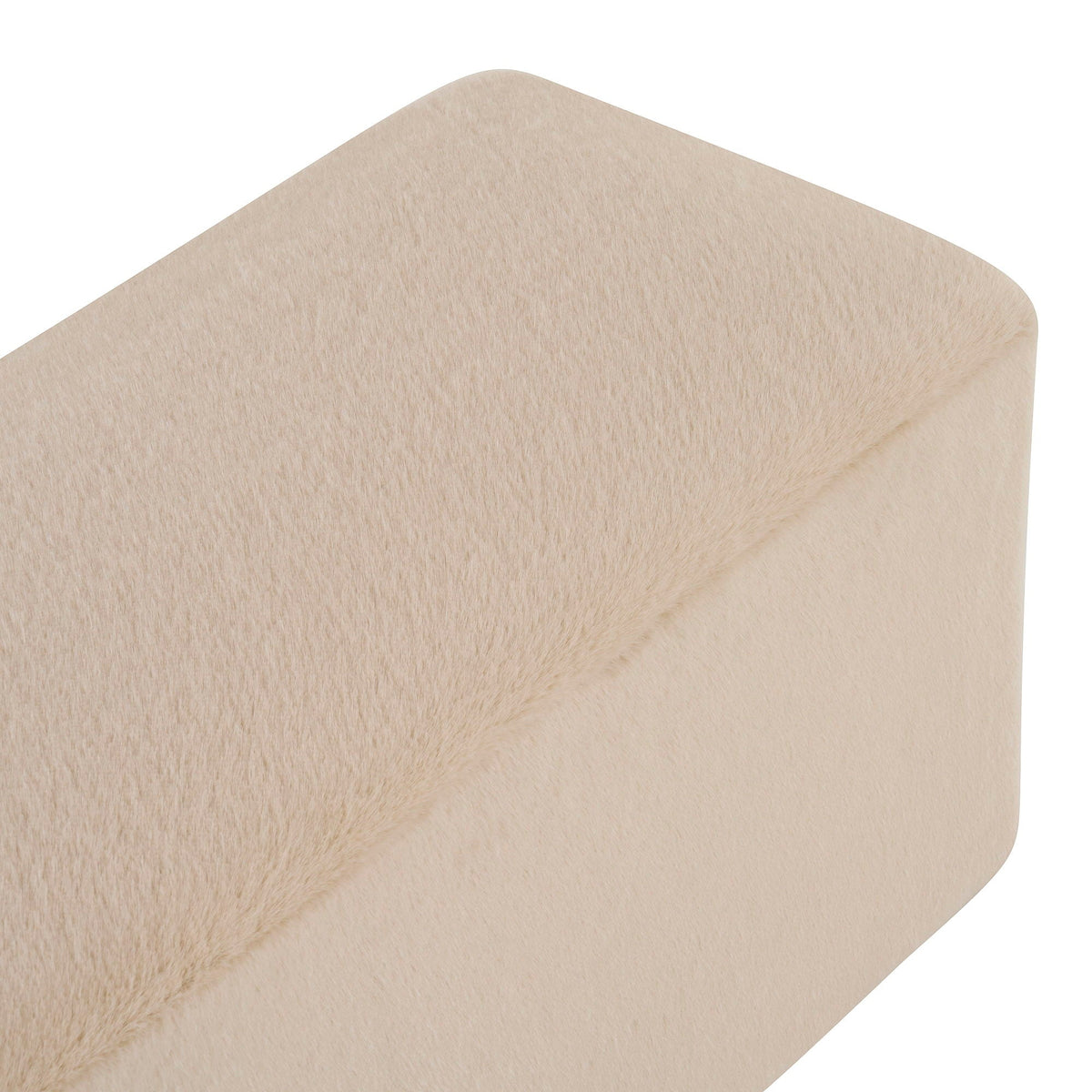 Long Plush Ottoman with Ergonomic Seat Height - Almond