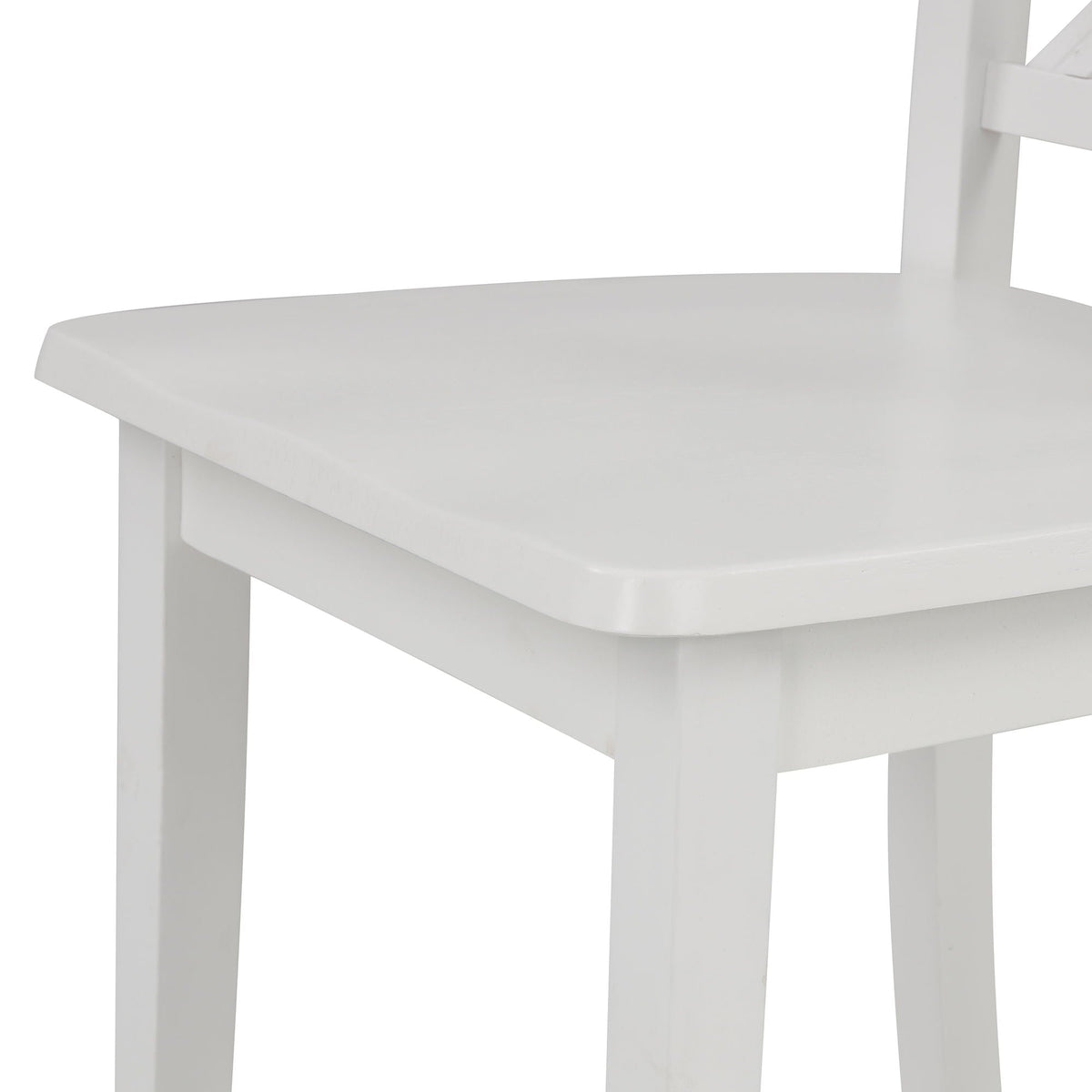 Solid Wood 5 Piece Dining Room Set with Table and 4 Chairs - White or Dark Gray